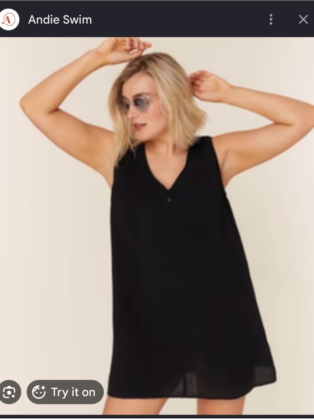 Andie Black V-Neck Sleeveless Tunic